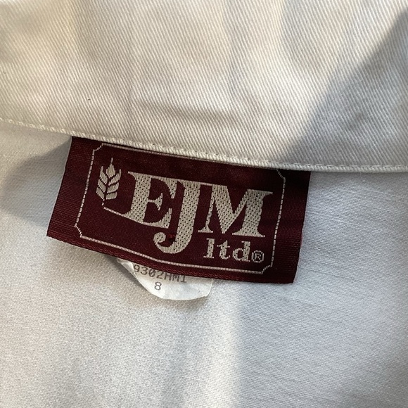 Vintage EJM Limited White Cotton Nautical Style Short Sleeve Dress, Size 8 - Picture 4 of 15